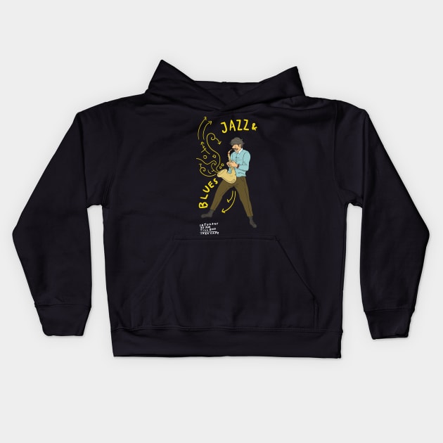 Jazz and Blues Kids Hoodie by Music Lover